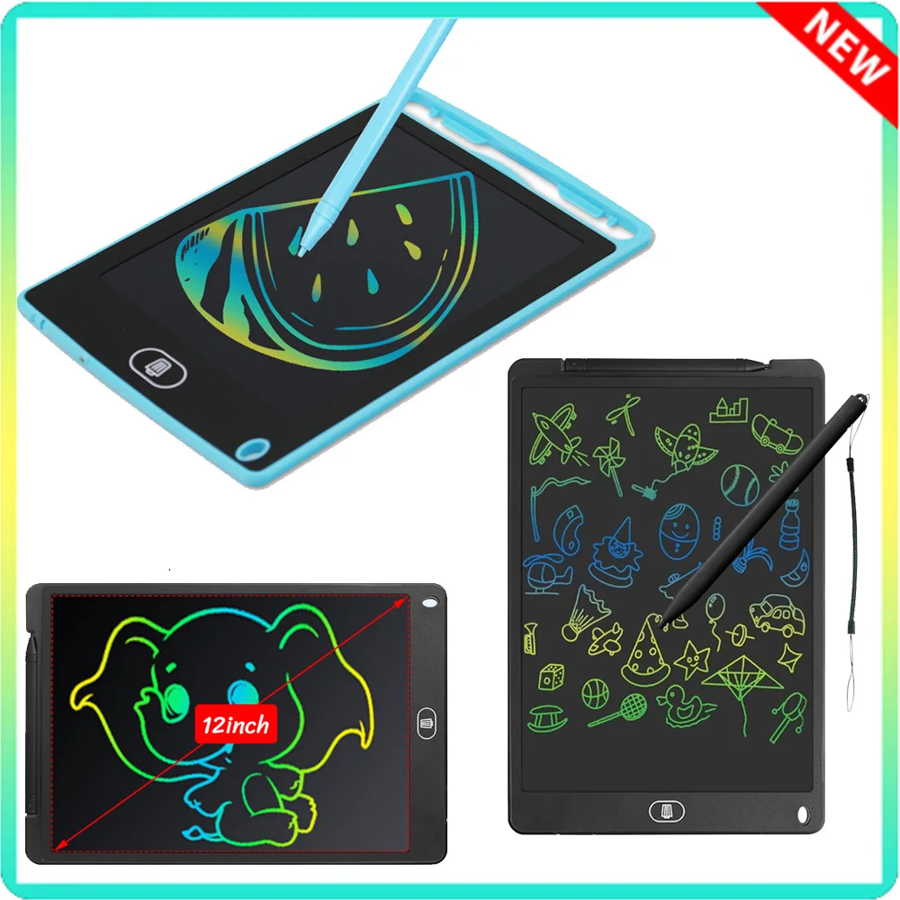 12 polegadas crianças aprendendo almofada de escrita lcd eletrônico escrita tablet doodle placa de desenho das crianças mão desenhada placa gif