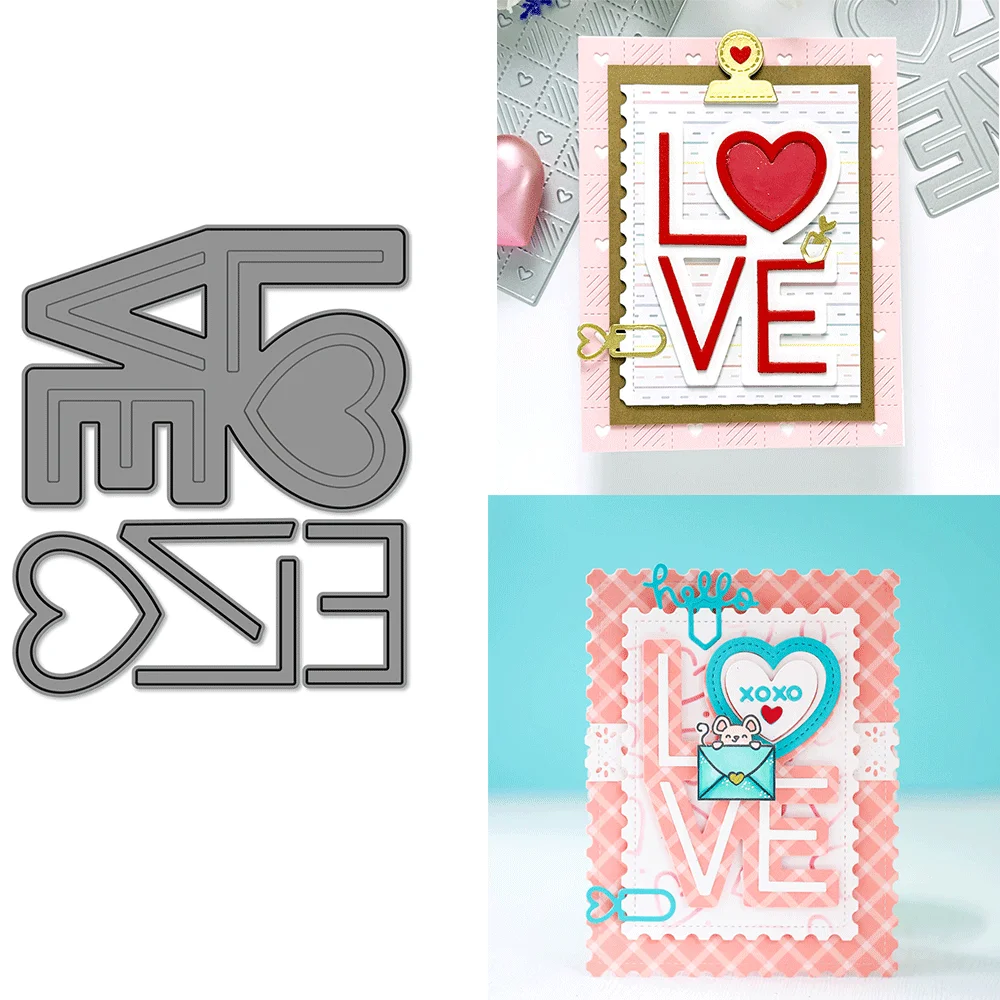Valentinstag-Themen LOVE Metall-Stanzformen Prägestanzformen für DIY-Kartenherstellung Scrapbooking Bastelbedarf
