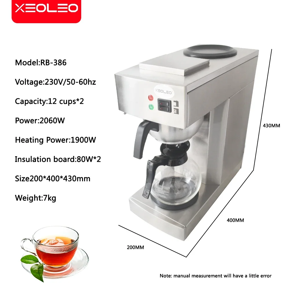 2024 Commerical Coffee Tea Brewer Maker American Coffee Machine Hot Plate Full-Automatic With Coffee Pot Coffer Maker