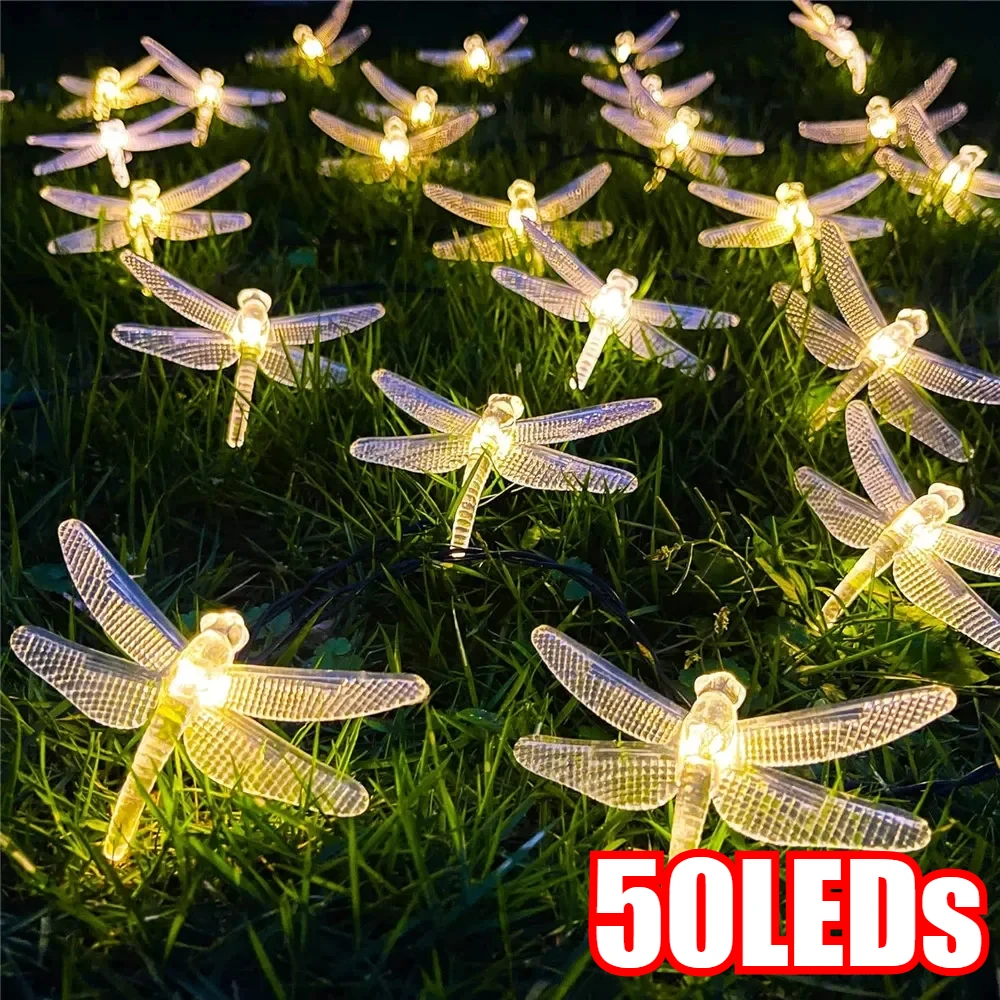 Dragonfly String Lights 20/50LEDs Decorative Twinkle Fairy Lighting Strand Battery Powered for Bedroom Wedding Christmas Decor