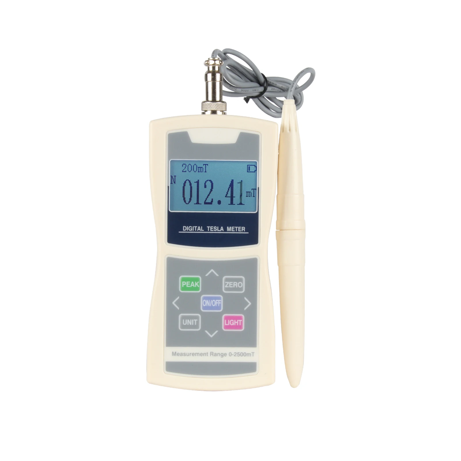 2025Digital Tesla Meter Gaussmeter 0-2400mT Surface Magnetic Field Tester with Force Measuring Probe