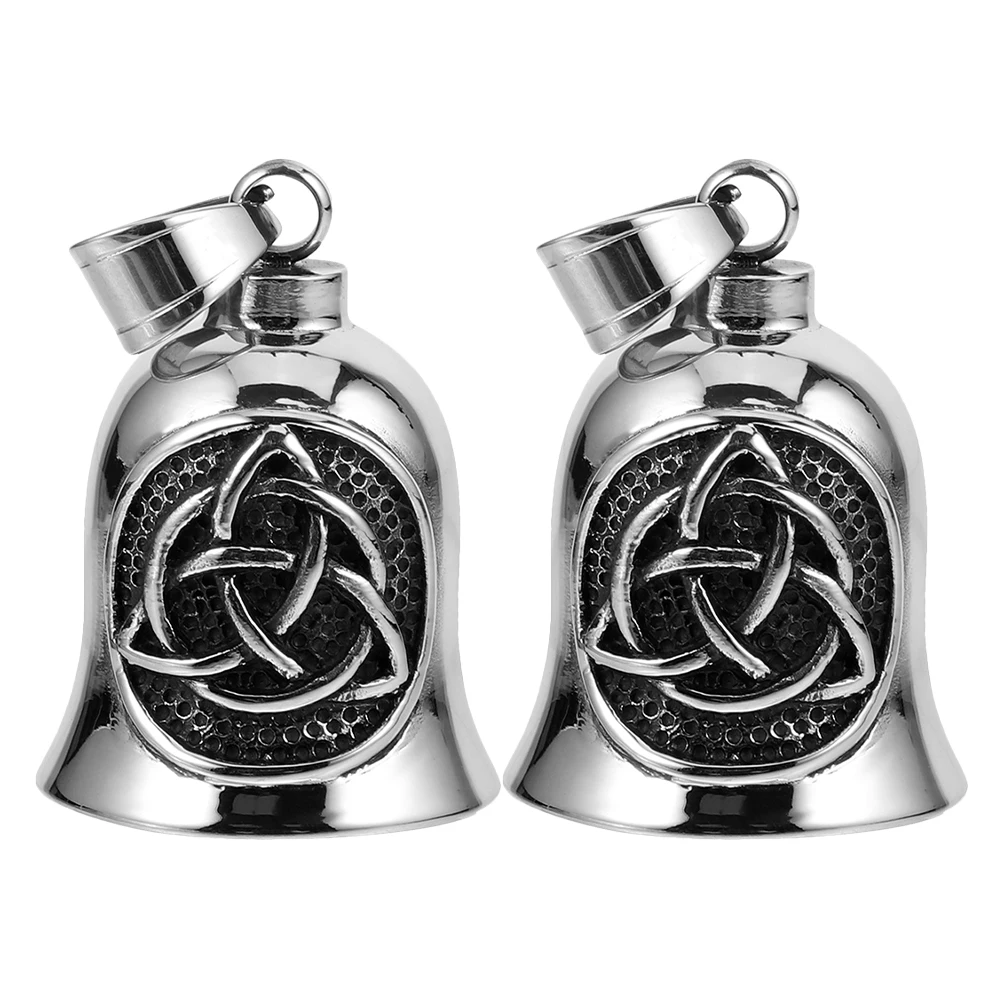 

2pcs Lucky Bell Keychain Motorcycle Pendant Charm Ornament Bike Car Decoration Stainless Steel Good Luck Gift Accessory
