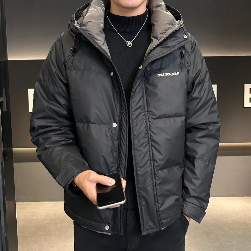 

Graphene Heated Men's Winter White Duck Down Jacket Thickened Waterproof Wash-Free Fashion Slim Fit Warm Down Coats Man JK-127