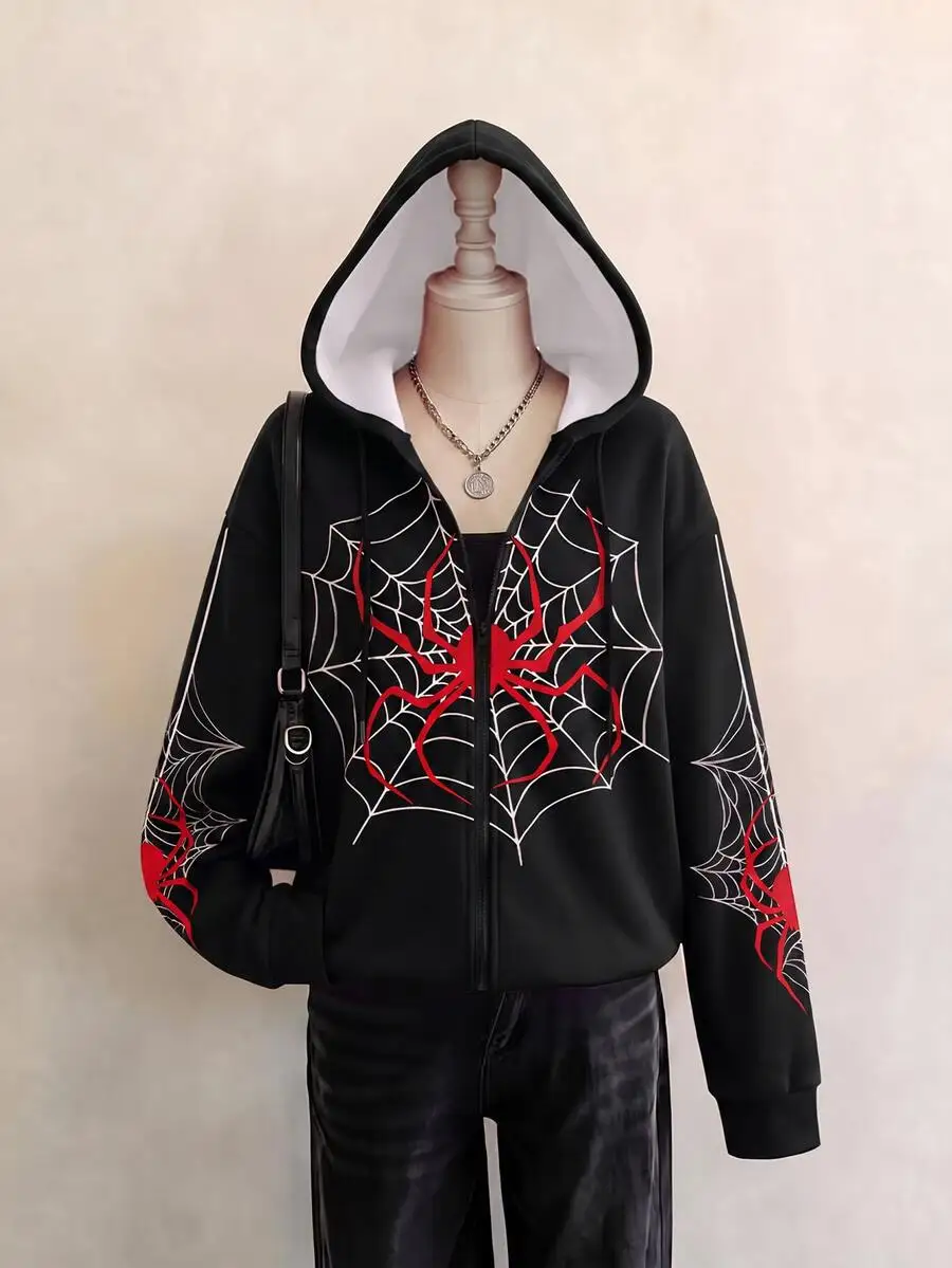 Women's Spider Pattern Casual Everyday Sweatshirt