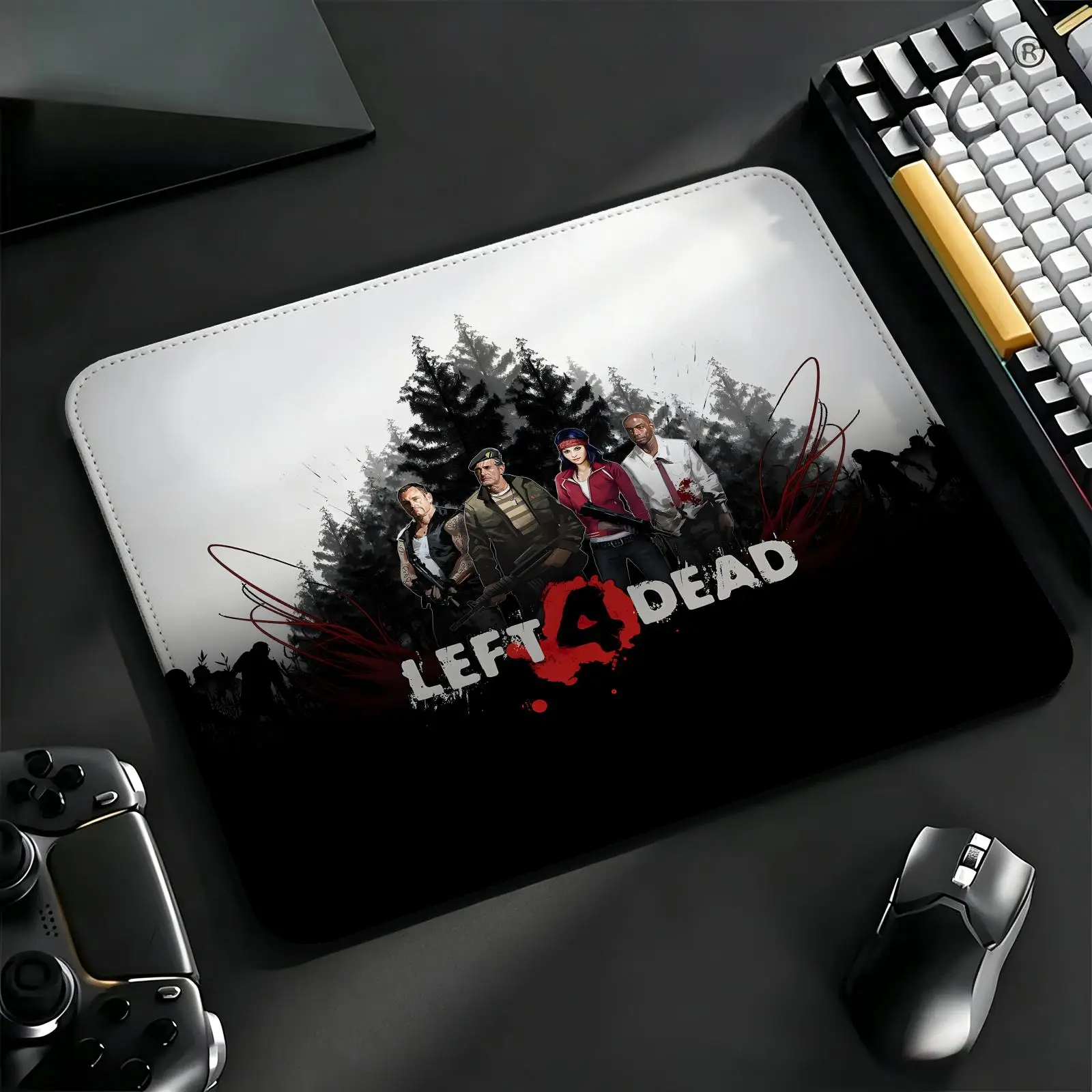Compact Gaming Mat Reinforced Stitched Border, S/M/L Sizes Portable Laptop Desk Pad for Office & E-sports Left 4 Dead 2