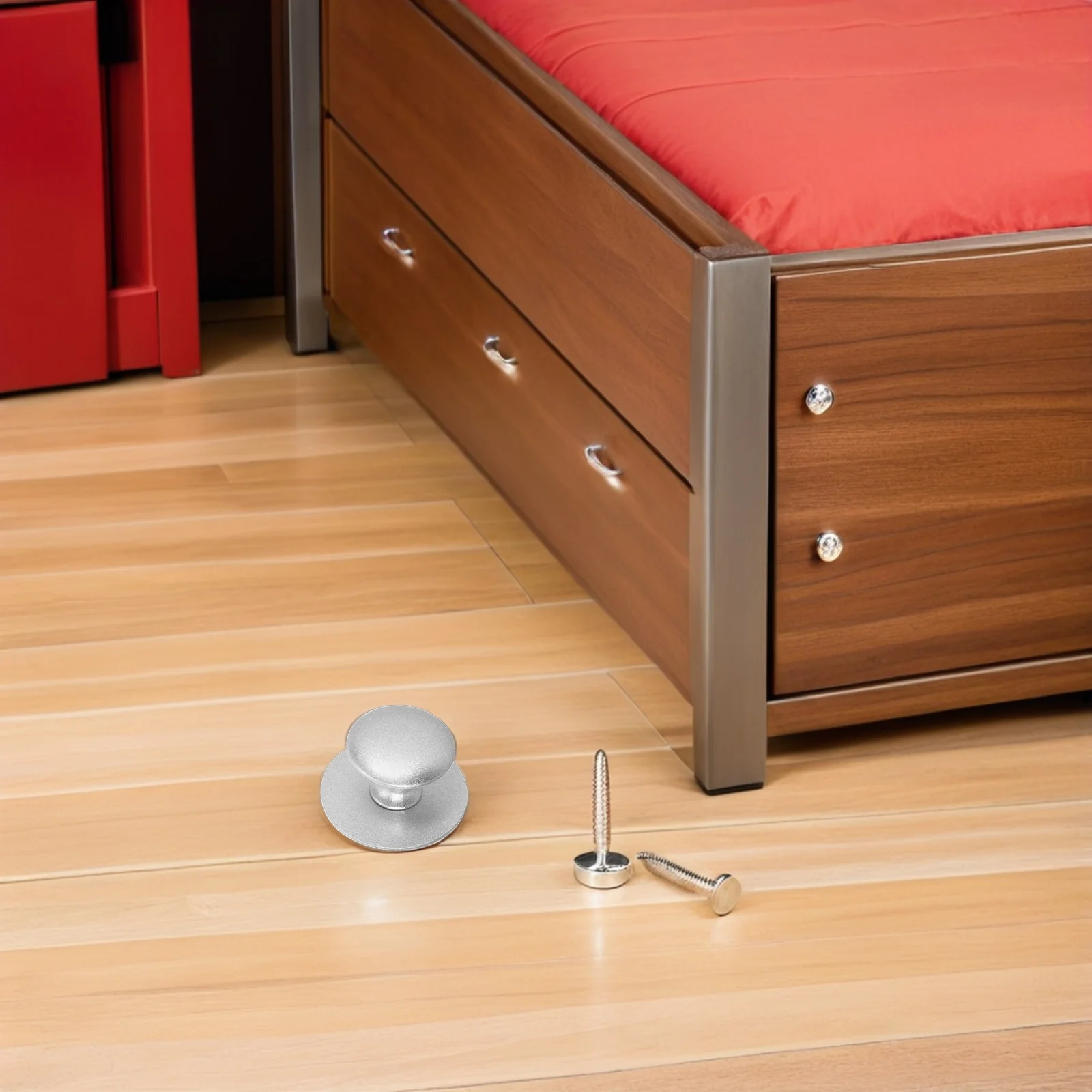 4Pcs Self-Stick Cabinet Pulls Stainless Steel Adhesive Drawer Handles No Punch Fixing for Rvs Bathrooms Rentals Refrigerator