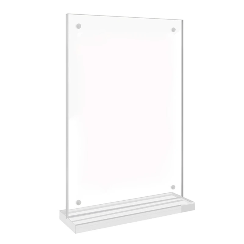 데스크탑 디스플레이 홀더 아크릴 사인 홀더 홈 샵용 T자형 사인 홀더