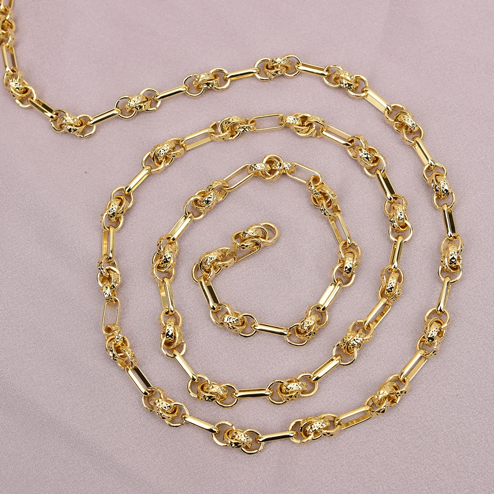 APDGG 2 Meters Bezel Set Gold Plated Copper Fashion Circle Chain Paperclip Neck Chain Pearl Necklace Bracelet Earring Making DIY