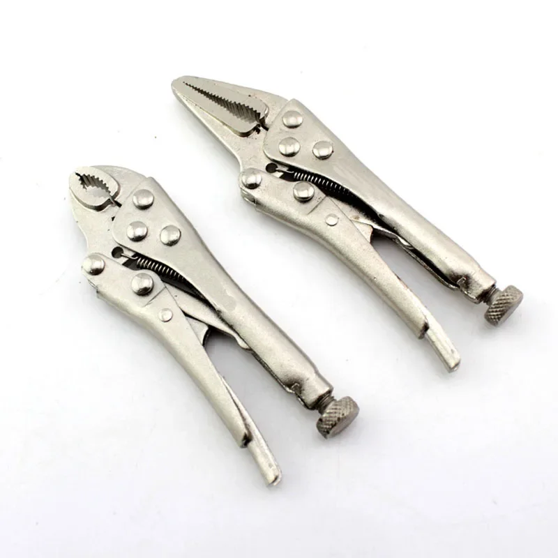 2 PC Mini Adjustable Jaw Pliers C Clamp Locking Mole Vice Grips Forceps forging for family emergency maintenance