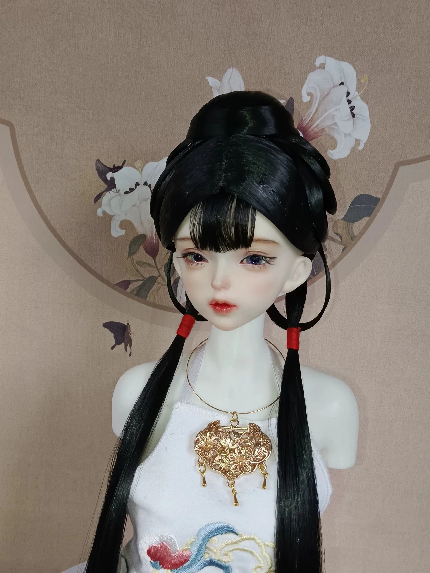 1/6 1/4 1/3 ตุ๊กตา BJD วิกผมโบราณเครื่องแต่งกายฮันฟูสไตล์วินเทจผมยาววิกผมนางฟ้าสำหรับ YOSD MSD SD13 SSDF ลุงอุปกรณ์เสริม A1765