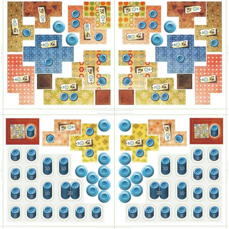 Patchwork Board Game for Two Players Funny Party Games Paper Cards Chinese/English Version Patch Wars Strategy Board Game