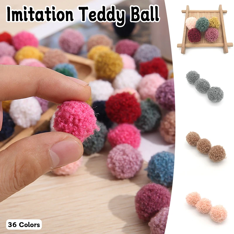 1000pcs 1.5/2cm Imitation Teddy Pompom Balls Round Solid NO Hole Balls DIY Sewing Accessories 2024 DIY Xmas Party Decoration