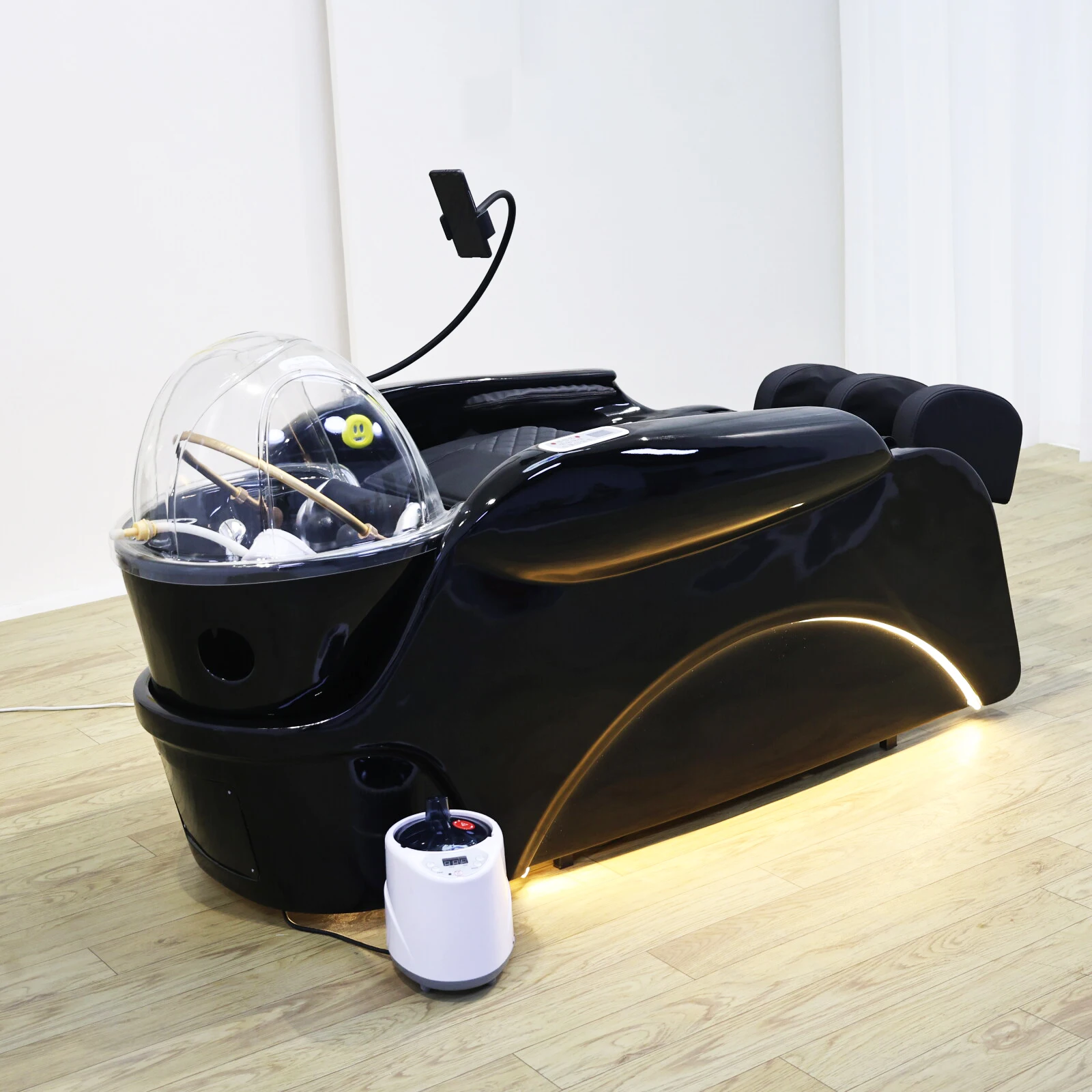 Luxury Automatic Massage Shampoo Bed with Ergonomic Design, LED Lighting Strip, Ideal for Hair Washing and Relaxation in Salon
