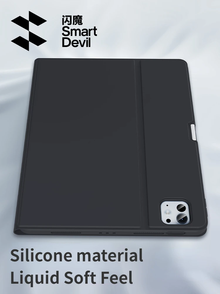 SmartDevil Liquid Silicone Protect Pad Case with Pencil Holder for iPad Pro iPad Air Tablet Folding Case for iPad 10th Gen