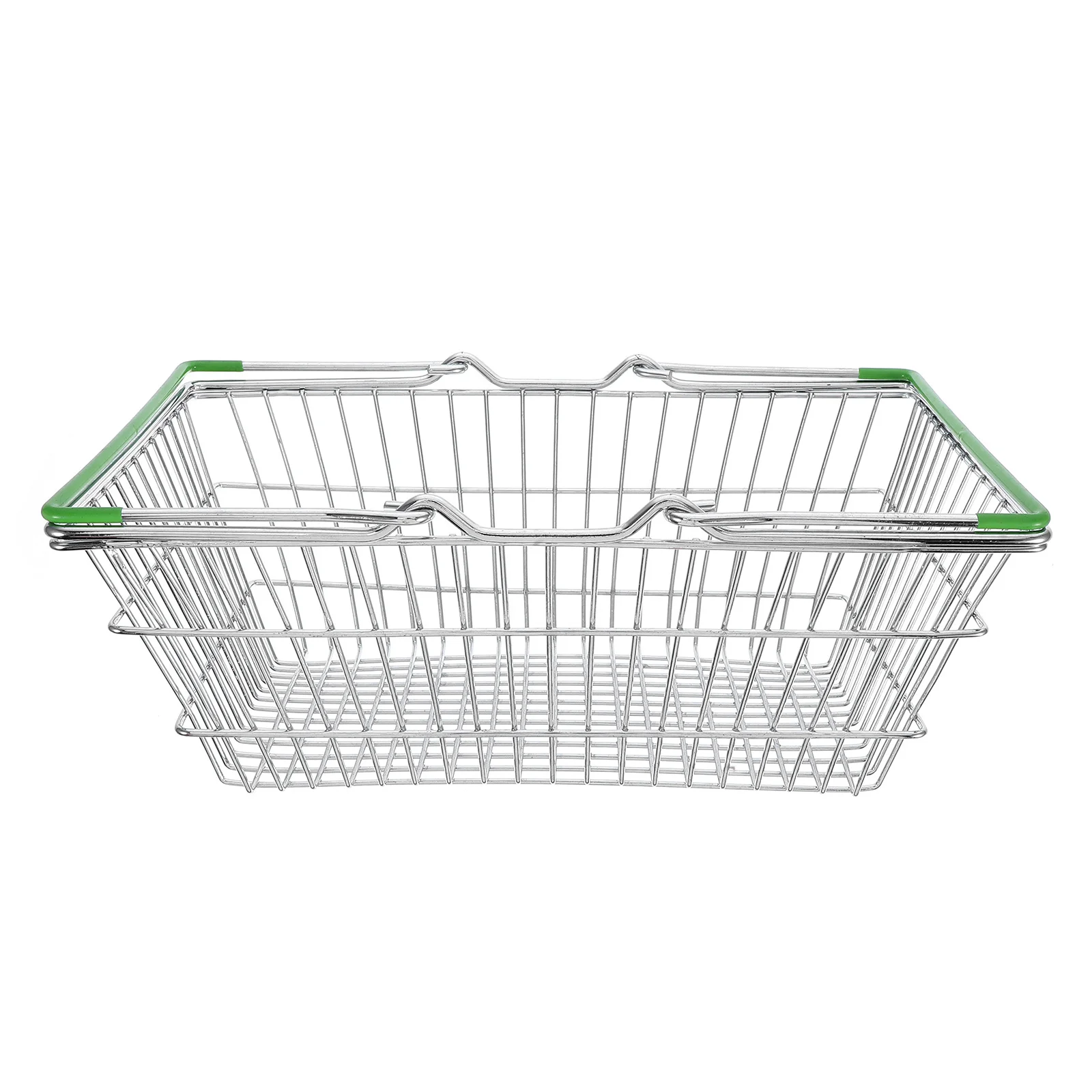 Mini Shopping Basket For Kids Metal Storage Organizer Portable Grocery Cart Handle Pretend Play Iron Basket For Home Outdoor