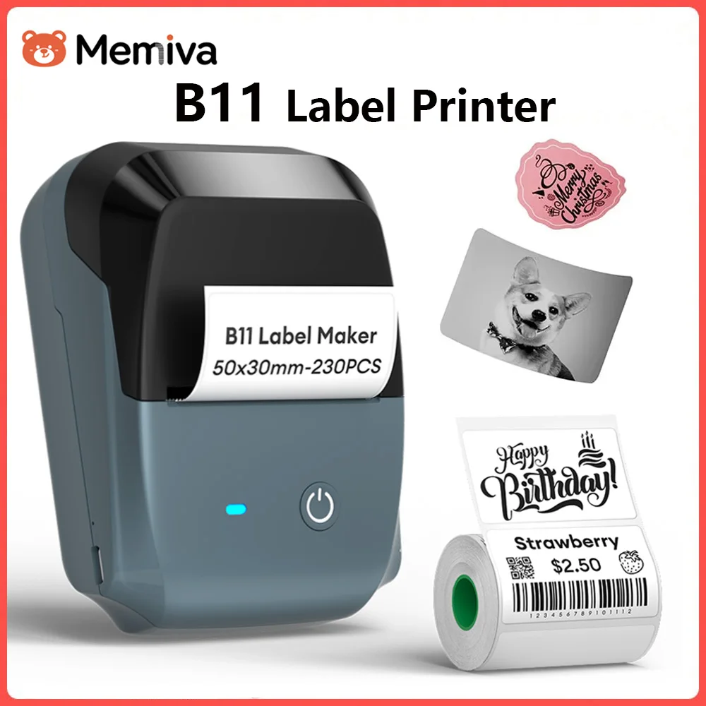 B11 Portable Thermal Printer Label Adhesive Sticker Printer Labeling Machine DIY 20-50mm Labels for Office Home Similar B1/B21