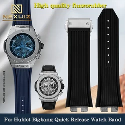 High Quality Fluororubber Strap For Hublot Bigbang Series 421/441 Watchband Dedicated Quick Disconnect Interface 18MM Waterproof