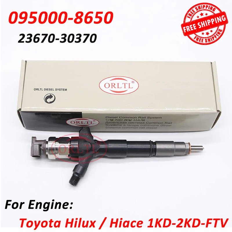 

ORLTL Nozzle 095000-8650 High Pressure Injector 23670-30370 For Toyota Hilux 1KD Hiace 2KD-FTV