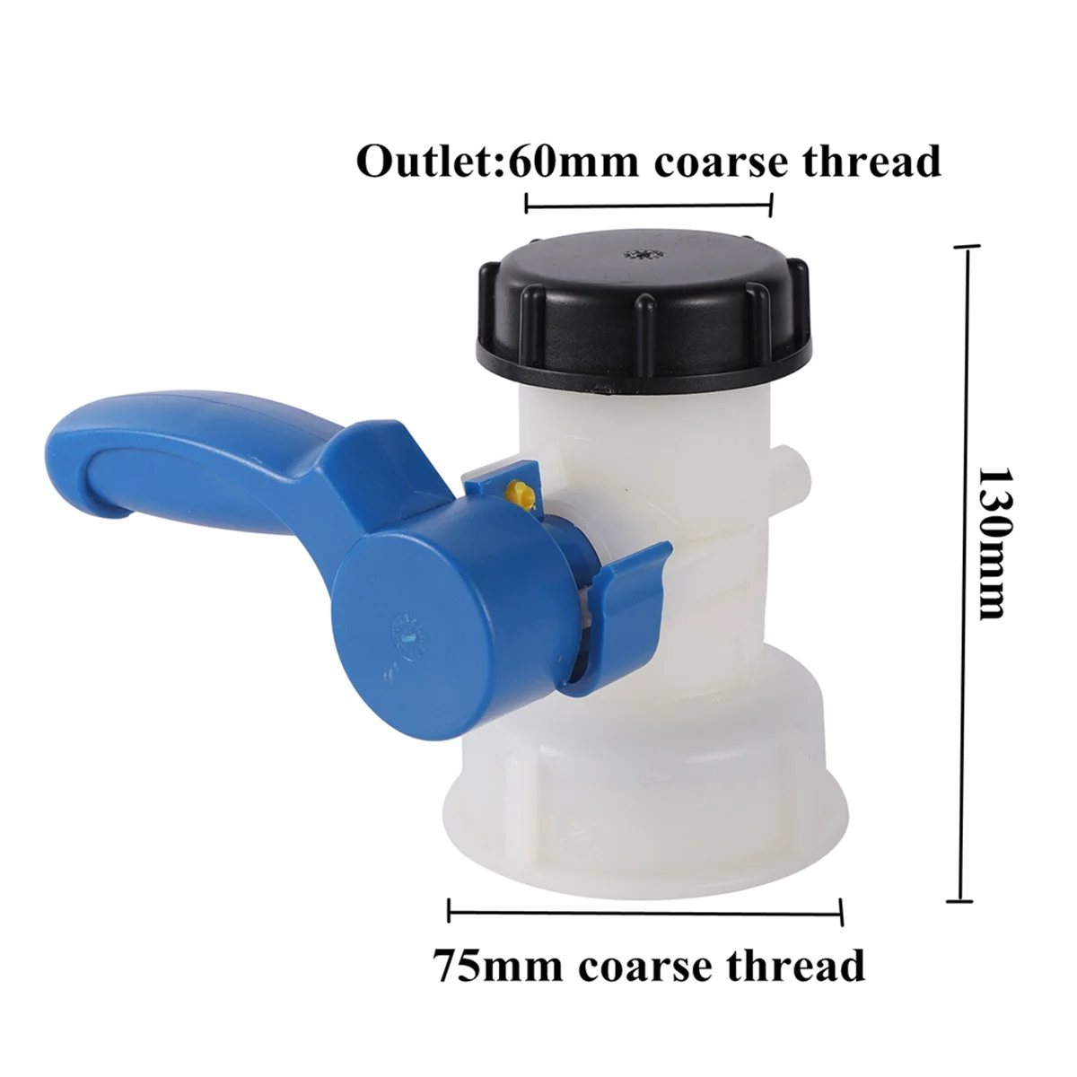 ABTX DN75mm Tank Butterfly Valve IBC Tank Container Tote Tank Butterfly Connection Valve Plastic Water Drain Adapter