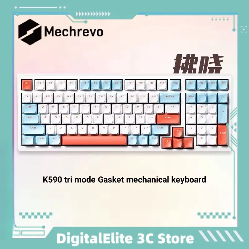 

Mechrevo K590 99 Key Tri Mode Customized Mechanical Keyboard Wireless Bluetooth Gaming Keyboard Gasket Structure Hot Plug