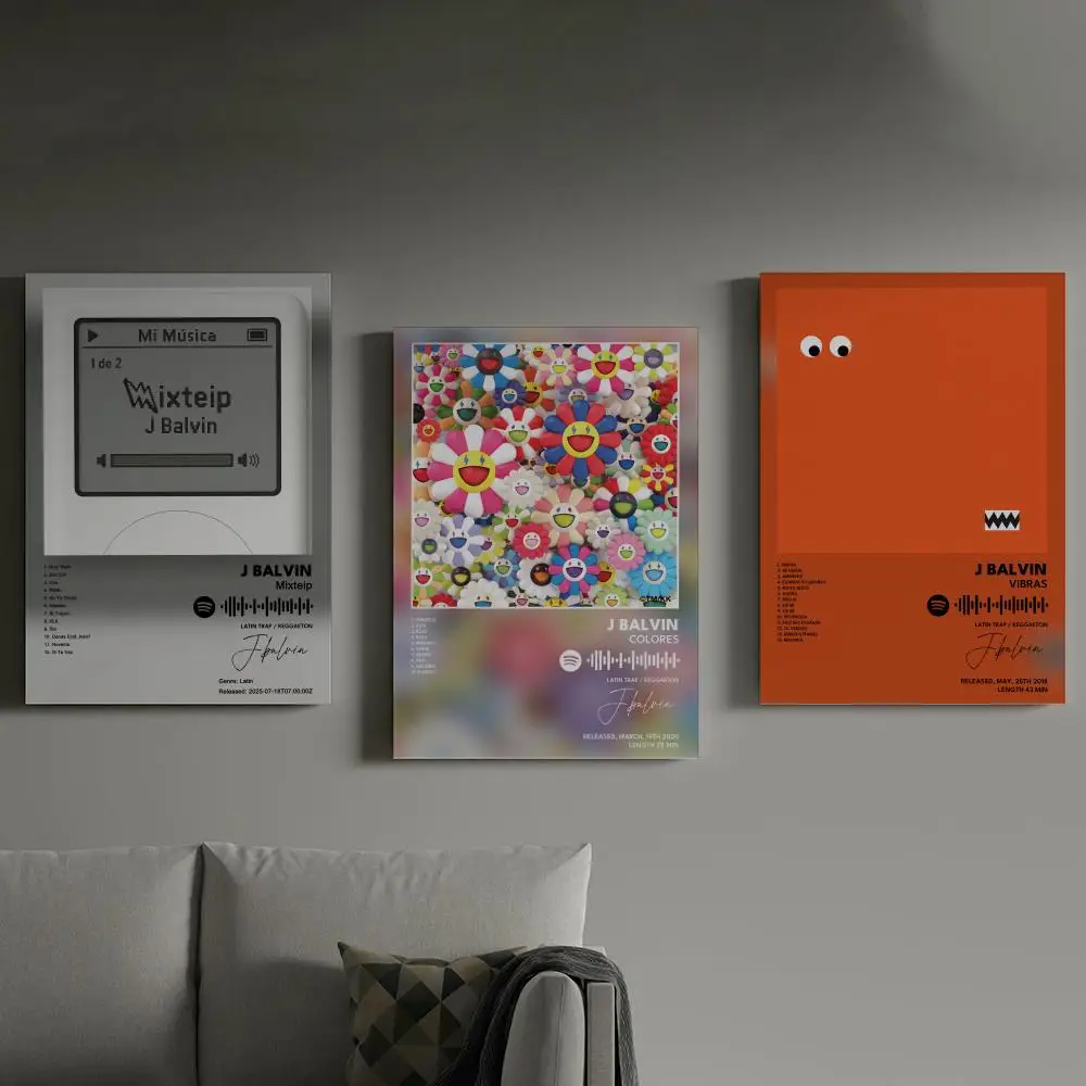 

J Balvins Poster Prints Canvas Painting Wall Art Picture Living Room Home Decor Tracklist Music Album Cover