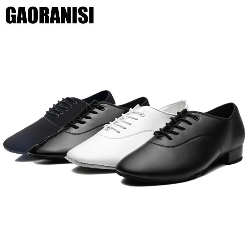 Zapatos modernos de baile latino para hombre, zapatos de salón de cuero suave Oxford, zapatos de baile modernos para interiores, zapatos de Tango