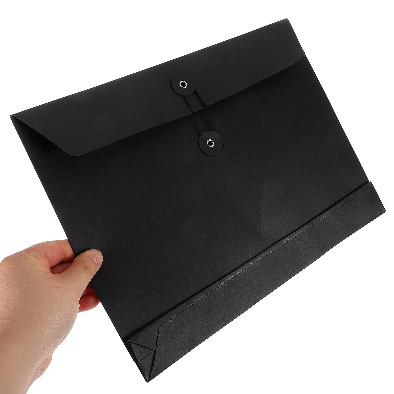 5 قطعة مغلف ملف ورق كرافت أسود مقاس A4 حقيبة تنظيم المستندات شديدة التحمل لحفظ الملفات والمدرسة والمكتبية واحتياجات البريد #1