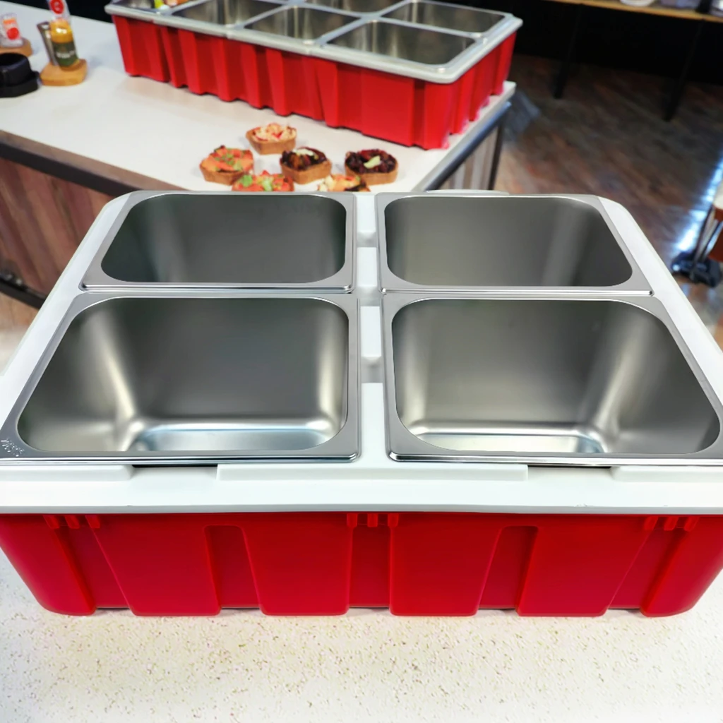 صندوق تبريد معزول لمقلاة الطعام 70L-4M GN للتخزين البارد والنقل المباشر مع صندوق معزول مناسب للهدايا