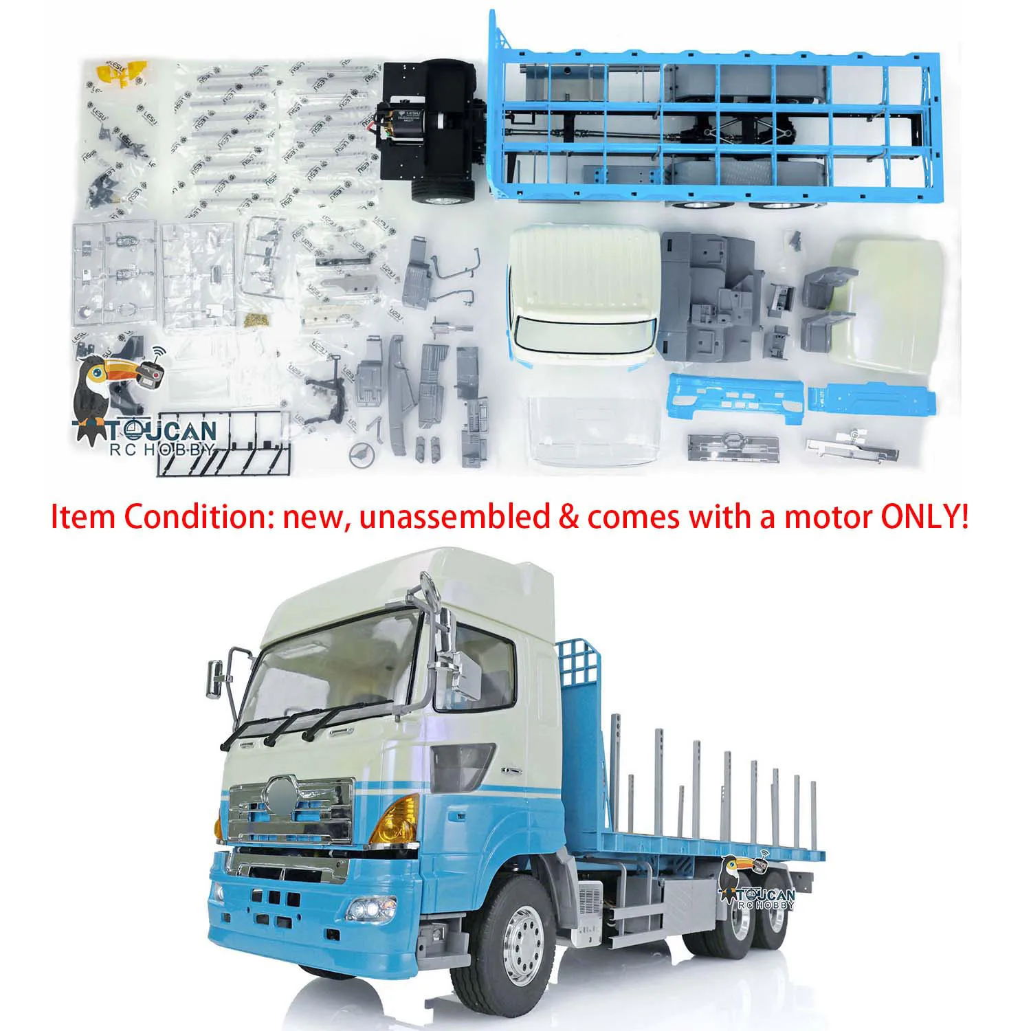 

LESU 1/14 6*4 RC Flatbed Lorry Trailer Tractor Truck for Remote Control Car Thzh1350-Smt3