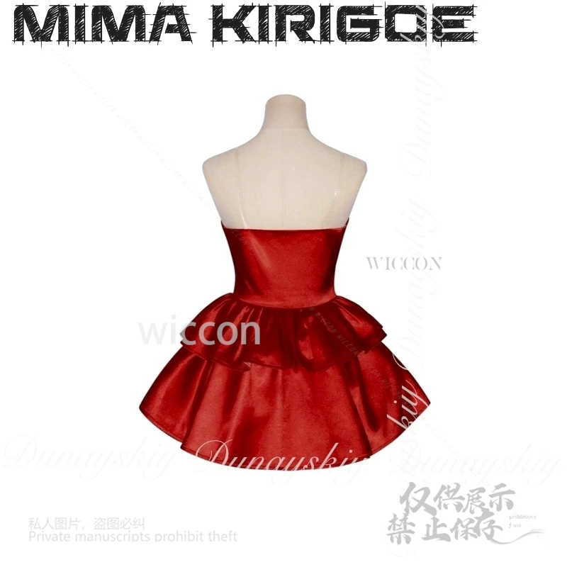 125 الكمال الأزرق أنيمي ميما كيريجو تأثيري مجموعة CHAM المعبود المغني مع فستان أحمر شعر مستعار قصير زي جميع مجموعة كوس