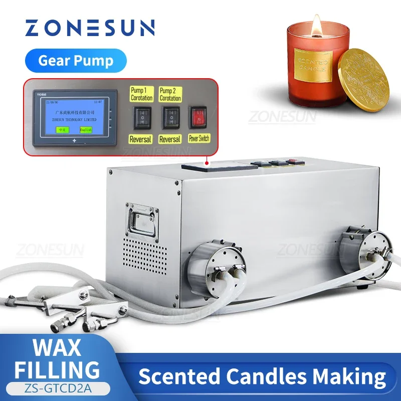 

ZONESUN Wax Filling Dispensing Machine Gear Pump Mold Soap Hot Paraffin Scented Candle Making Polish Models Equipment ZS-GTCD2A