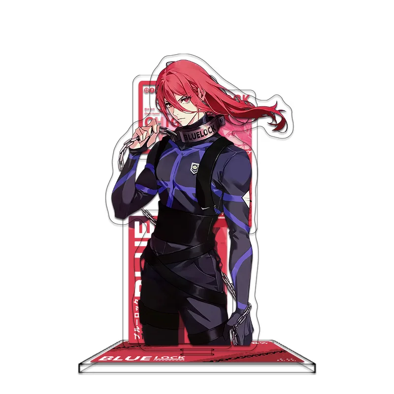 قفل أزرق 351 سلسلة مزدوجة إدراج كبير Standee Isagi Yoichi Bachira Meguru Nagi Seishiro شخصية بشرية لتزيين سطح المكتب #5