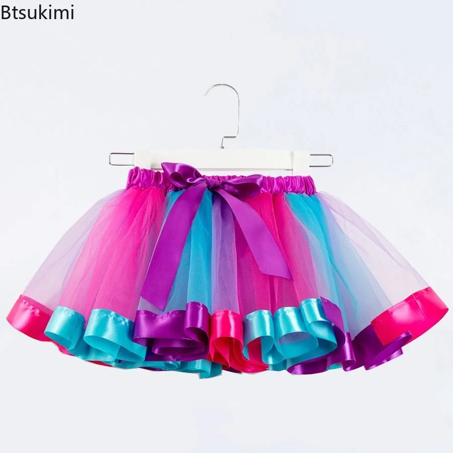 Jupe Tutu pour filles de 2 à 8 ans, jupe moelleuse en Tulle pour fête d'anniversaire, Costume de noël avec bandeau, jupes pour filles