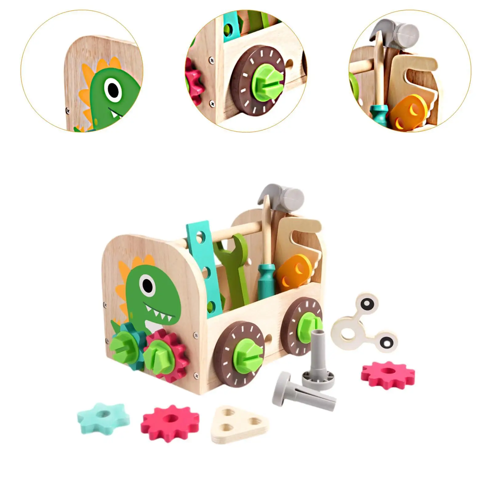 Kinder-Werkzeugset, Lernspielzeug aus Holz, pädagogischer Konstruktionsstiel für 2, 3, 4, 5, 6