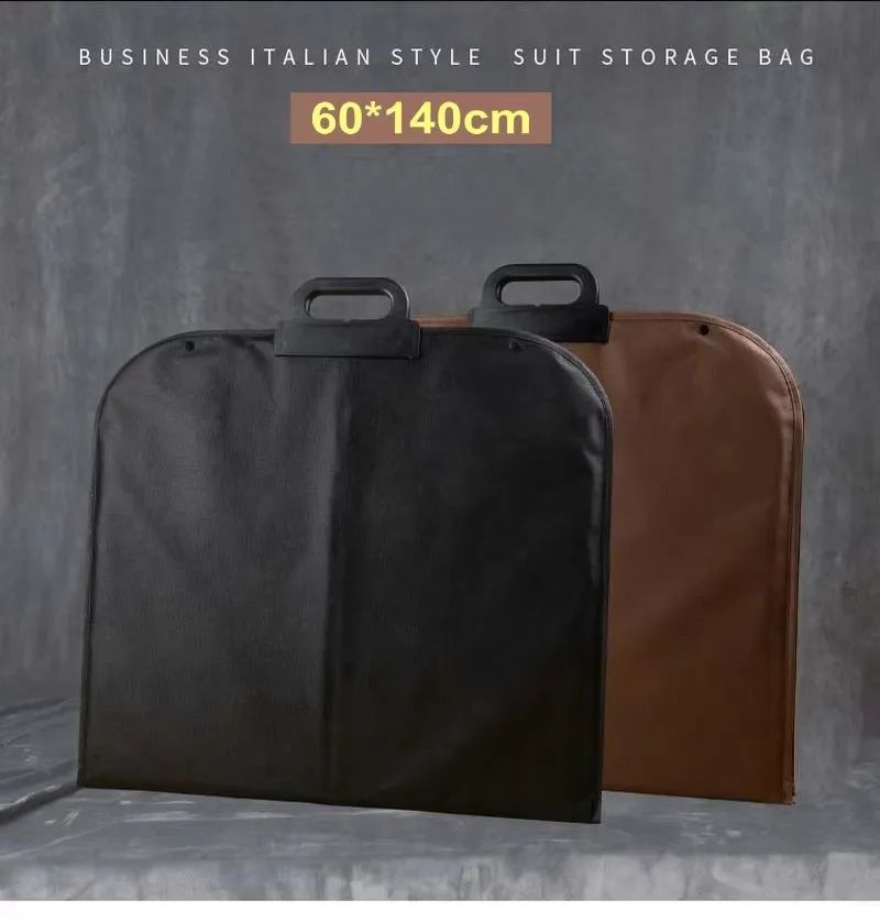 Non-woven Fabric Garment Bag Long Dress Cover Bag Travel Portable Suit Bag Clothes Organizer Dust Cover Traveling Bag