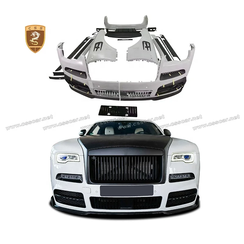 Upgrade Facelift MSY Style Body Kit For Rolls Royce Wraith Dawn Bodykit Front Bumper Grille Fog Light Side Skirts Rear Spoiler