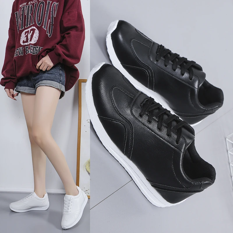 leather Sneakers Sports vulcanized shoes Comfortable Spring Sneakers Casual Shoes  Fashion School Tennis