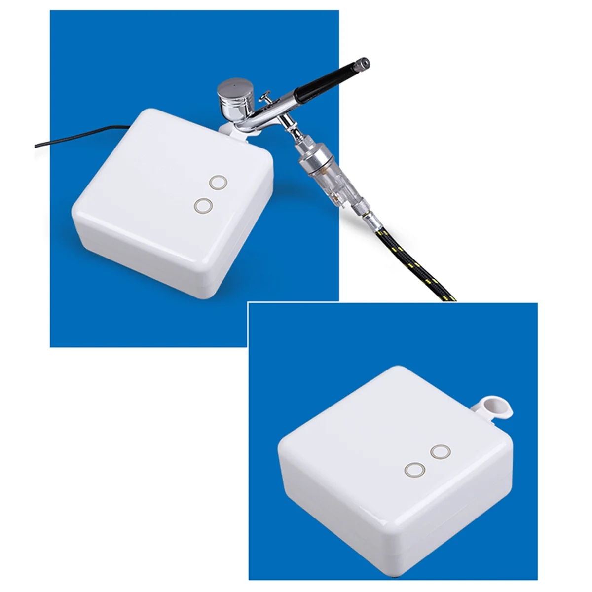 Mini bomba de aerógrafo N18R, juego de aerógrafo de tatuaje de maquillaje de uñas, herramienta de pintura de coche de pastel modelo enchufe blanco de la UE