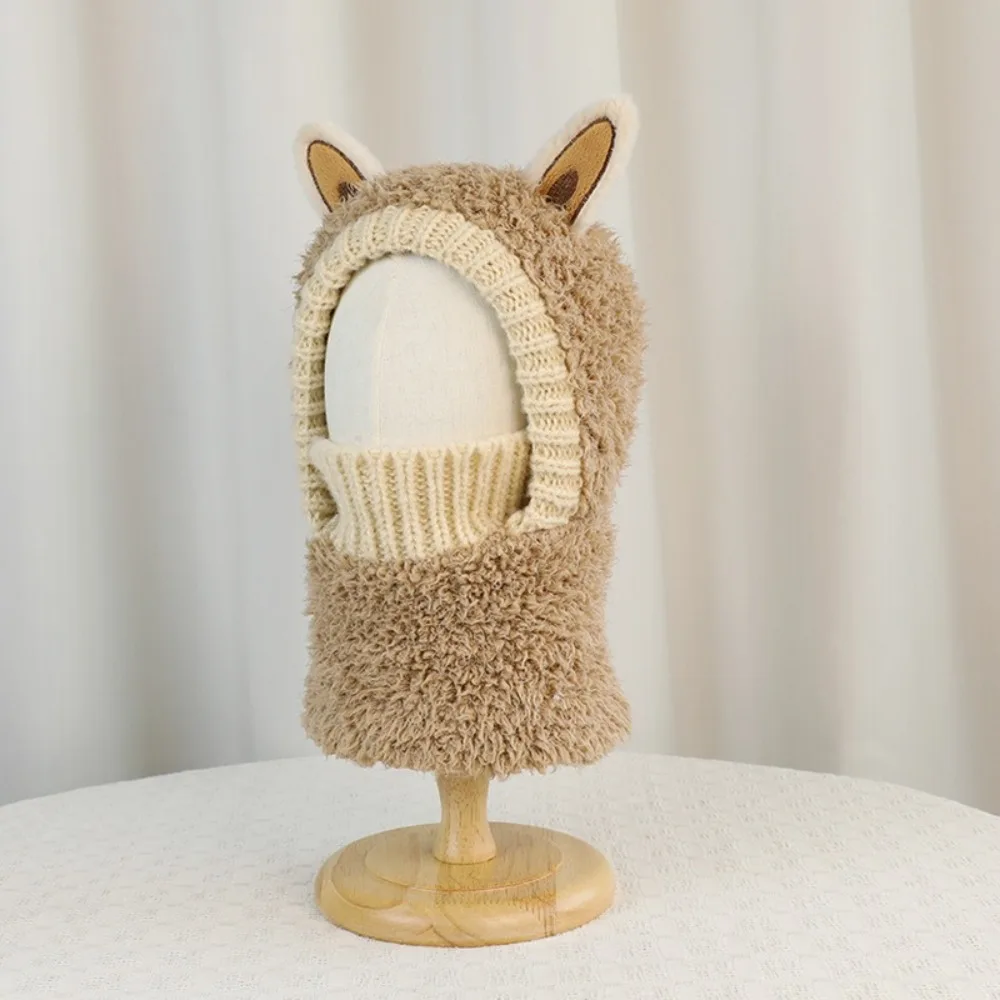 الصوف متماسكة وشاح البلوز قبعة يندبروف المخملية منديل الشتاء قبعة تدفئة قطعة واحدة قبعة دافئة الأذن الشتاء قبعة القبعات #1