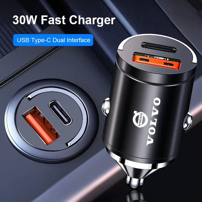 

Автомобильное суперзарядное устройство USB Type-C, адаптер быстрой зарядки для Volvo XC90 V90 V60 XC60 V40 EC40 EX40 S80 S60 S90 C40 XC40 V70 XC70 C30 ﻿ ﻿