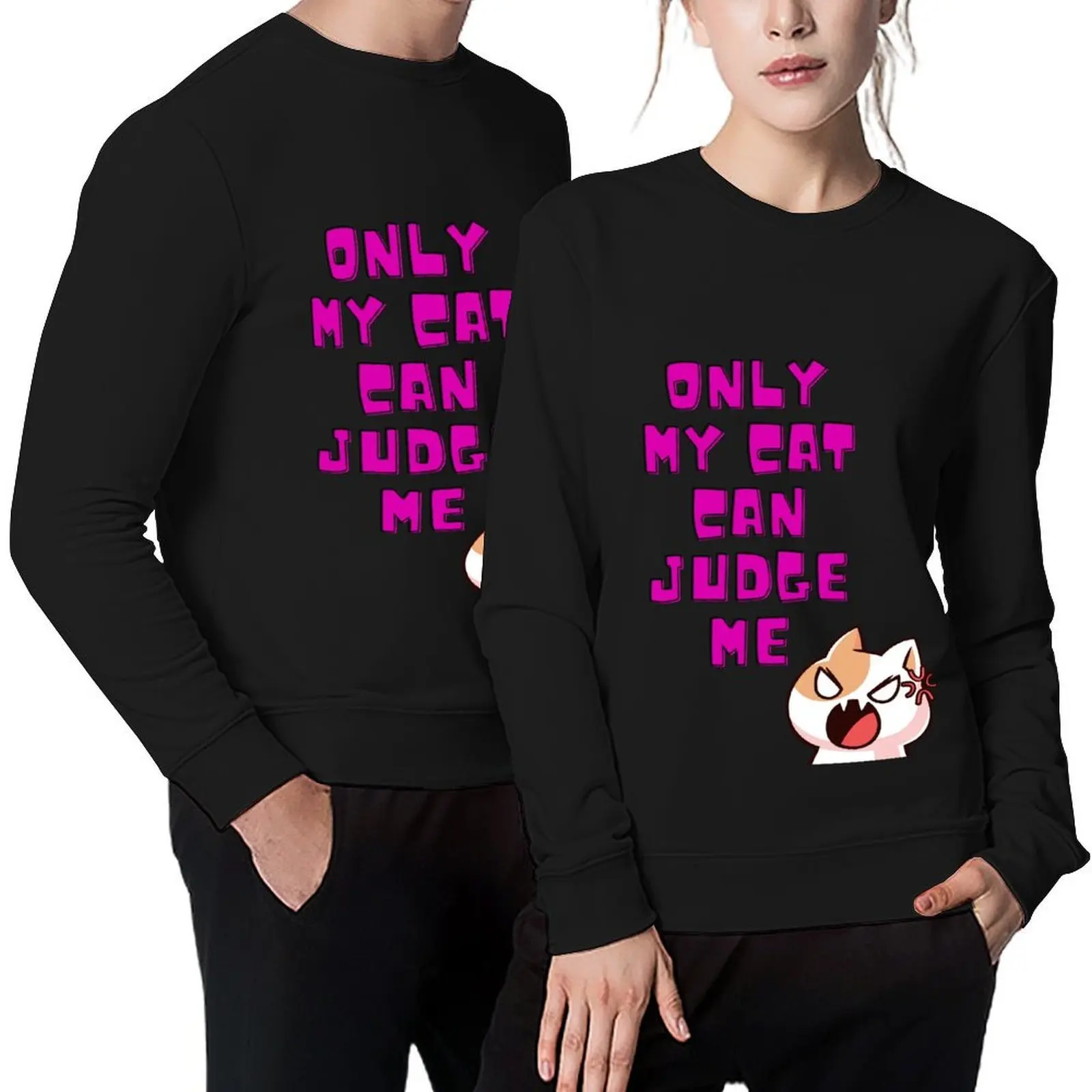 

only my cat can judge me Pullover men's clothing autumn jacket men men's sweat-shirt set men clothing new sweatshirts