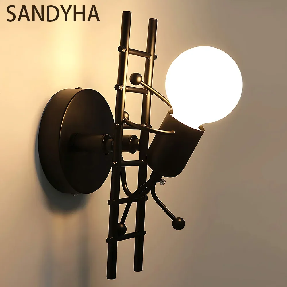 

SANDYHA LED Cartoon Villain Bedroom Wall Lamp Art Decoration Indoor Creative Wall Light For Home Living Room Decor Sconce Light