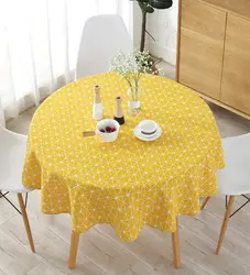 150 cm runde Tischdecke, waschbare Baumwoll-Tischdecke, schmutzabweisend, Tischdecke zum Essen, drinnen, draußen, Party, Picknick, Essen