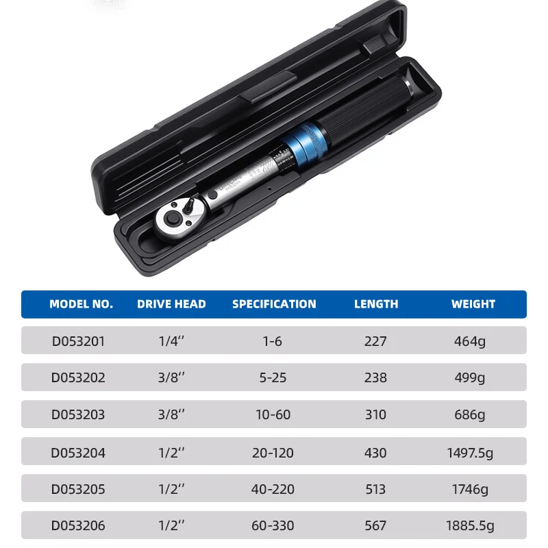 5-60N.m Torque Wrench 3/8 Inch Square Drive Torques Key ±3% High Precision Torque Wrench Professional Bicycle Automotive Tool