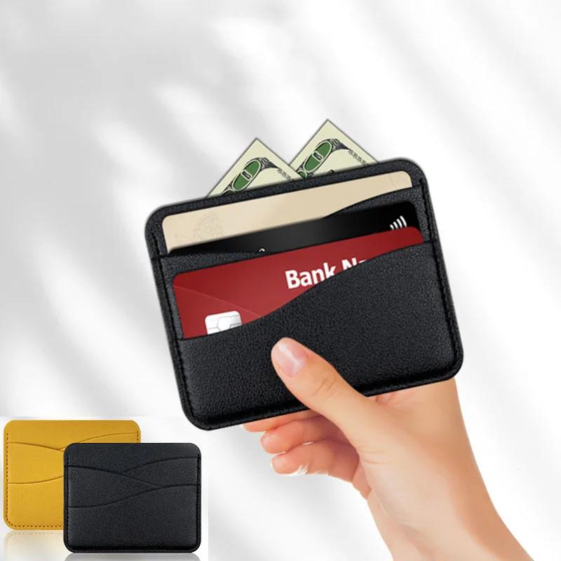 PU Leather Card Protector Case Coin Cards Cover Pouch Bag Slim ID and Bank Card Holder Wallet for Men and Women Business