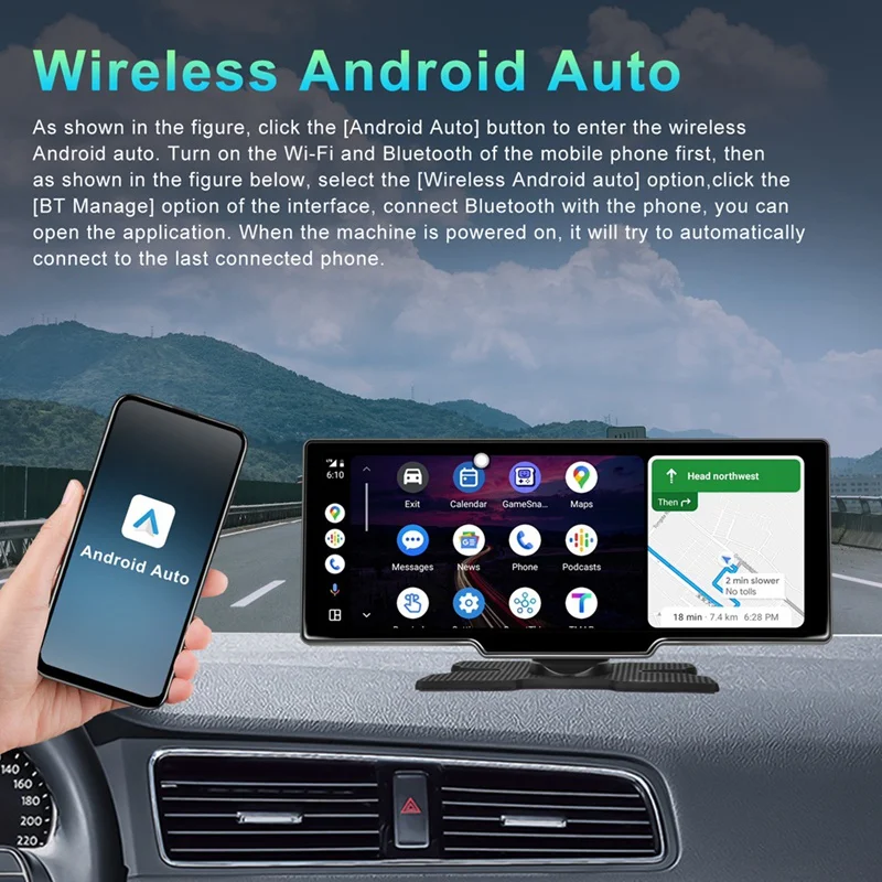 Super Sale 10.26'' Android Car Monitor Carplay Dashboard Android Auto 4+64G Dash Camera WIFI Smart Screen Player
