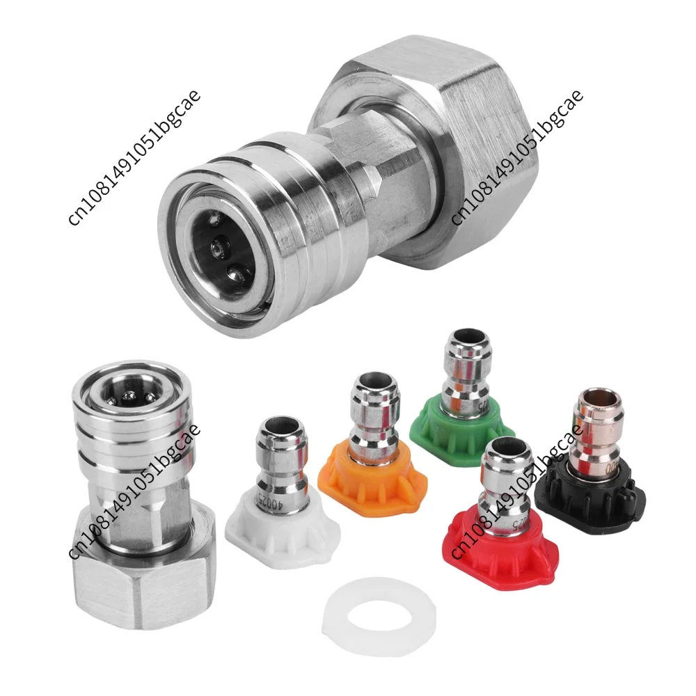 Garden Hose to Mini Power Washer Adapter Stainless Steel 3/4 GHT to 1/4 Quick Connector for Car Wash & Outdoor Cleaning