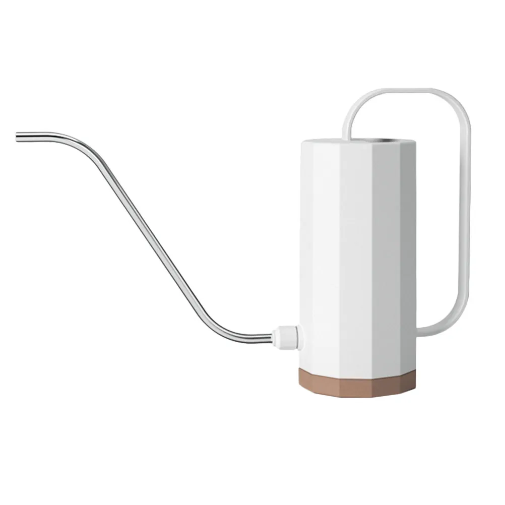 1Pcs 1200Ml Plastic Watering Can with Extra Long Stainless Steel Spout Nordic Style Lightweight Portable Garden Balcony Watering