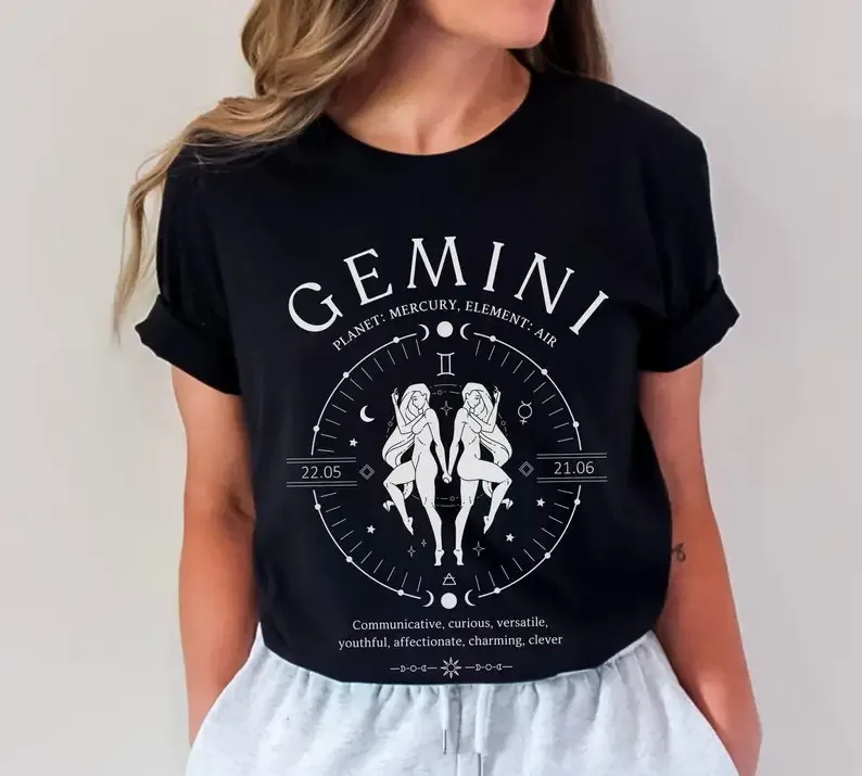 Gemini Shirt, Zodiac Sign Facts Tee, Astrology June Birthday Gift, Unisex