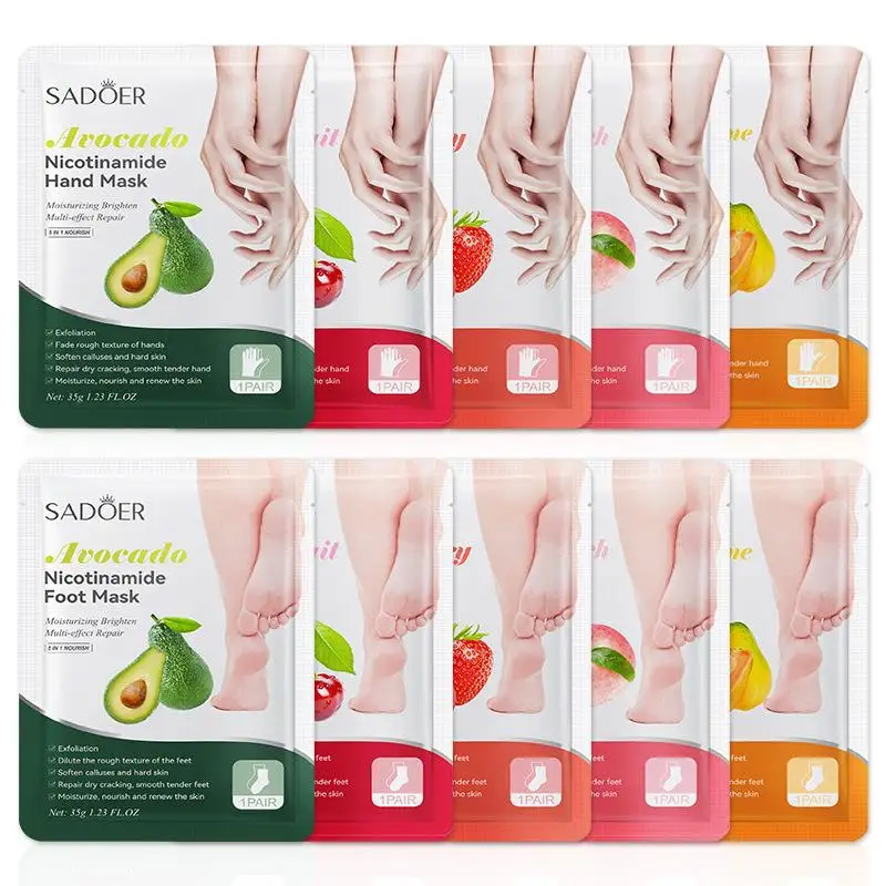 1 Pairs SADOER Fruits Foot Mask Moisturizing Foot Peeling Mask Exfoliating For Feet Spa Pedicure Exfoliant Feet Skin Care.